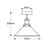Black Conical Metal Shade Industrial Ceiling Light - Clowas